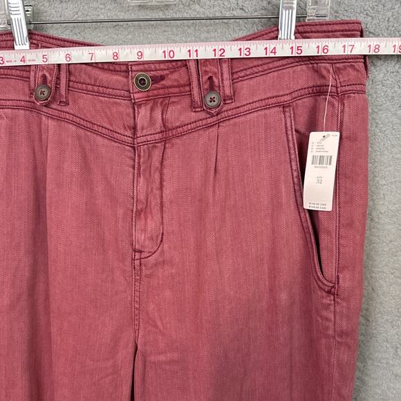 Anthropologie Kalea Pants High Rise Patch Pocket Tencel Lyocel Boho Chic 32 NWT - Picture 4 of 10